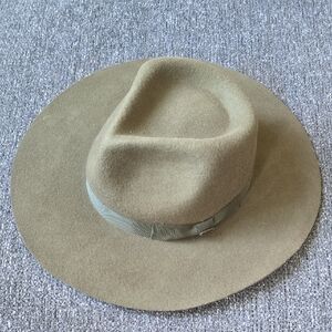 C.C Olive Green Felt Hat with Ribbon Band